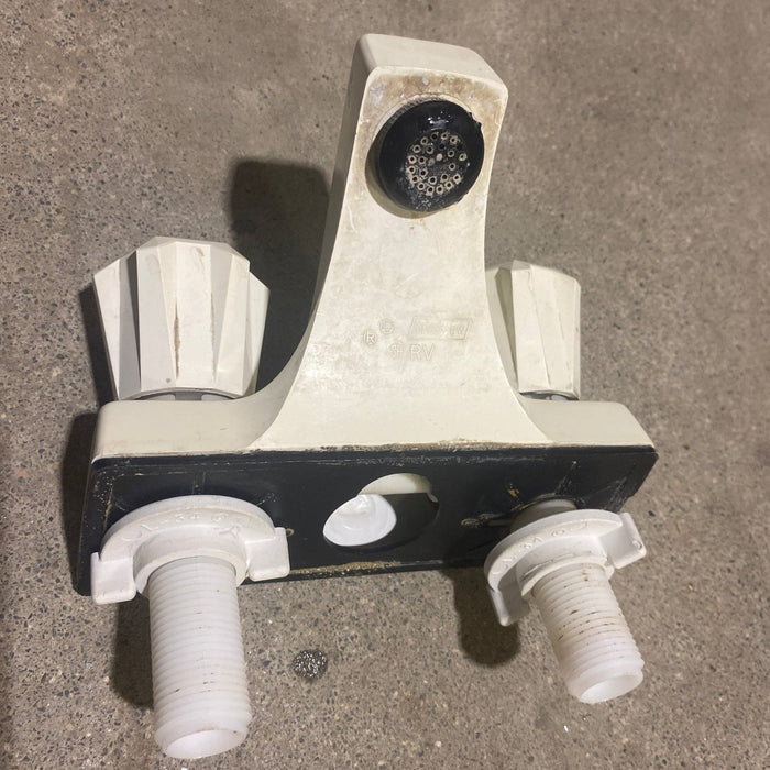 Used 4" Bathroom Faucet, Bone, Bone Knobs