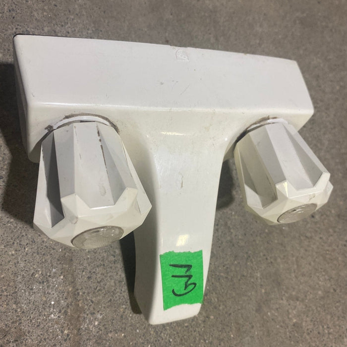 Used 4" Bathroom Faucet, Bone, Bone Knobs