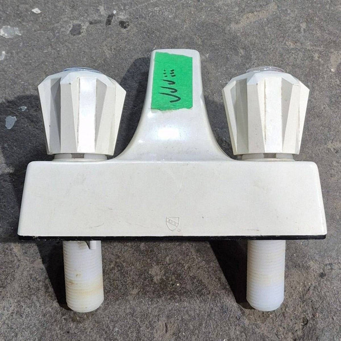 Used 4" Bathroom Faucet, Bone, Bone Knobs