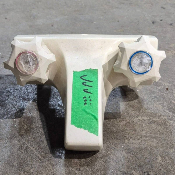 Used 4" Bathroom Faucet, Bone, Bone Knobs
