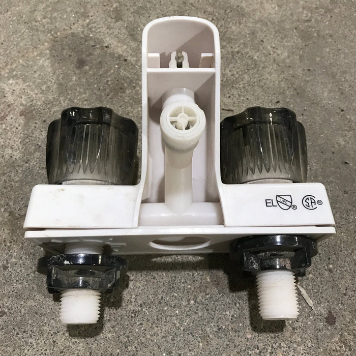 Used 4" Shower Faucet With Diverter, Bone, Smoked Knobs