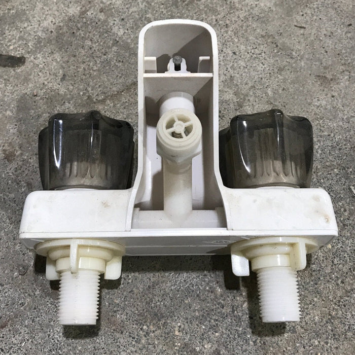 Used 4" Shower Faucet With Diverter, Bone, Smoked Knobs