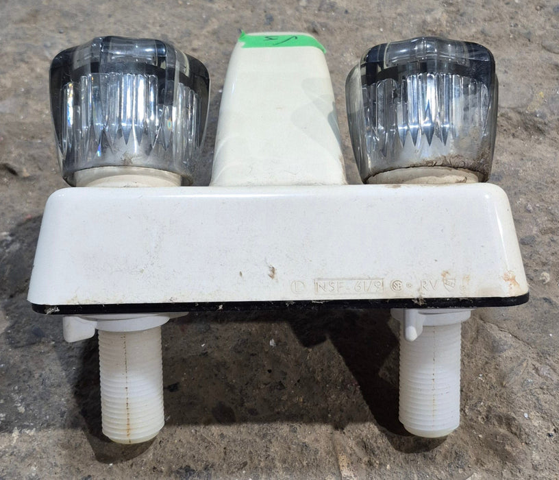 Used 4" Bathroom Faucet, Bone, Smoked Knobs