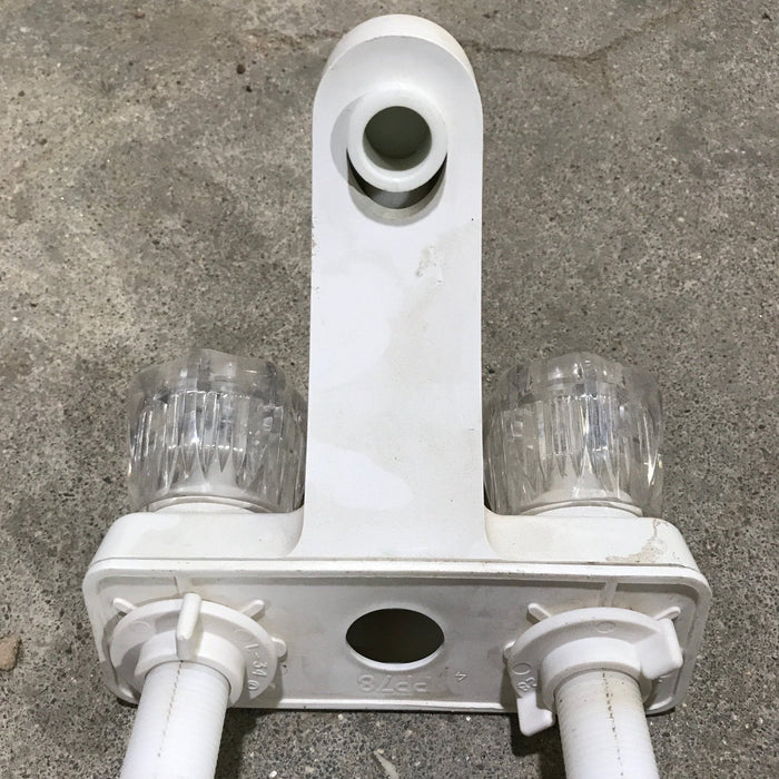 Used 4" Bathroom Faucet, Off-White, Clear Knobs