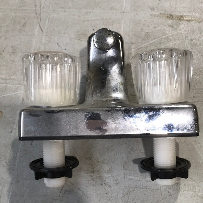 Used 4" Shower Faucet With Diverter, Chrome, Clear Knobs