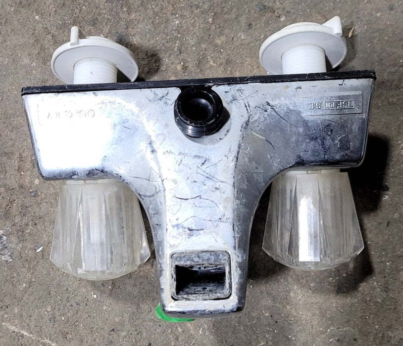 Used 4" Shower Faucet, With Diverter, Chrome, Clear Knobs
