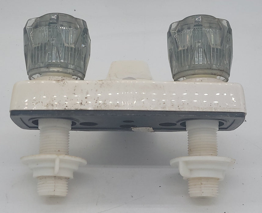 Used 4" Bathroom Faucet, Bone, Smoked Knobs