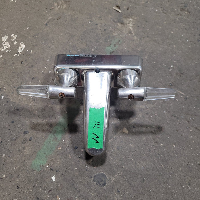 Used 4" Bathroom Faucet, Chrome, Clear/ Chrome Handles
