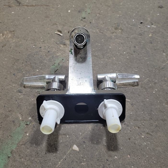 Used 4" Bathroom Faucet, Chrome, Clear/ Chrome Handles