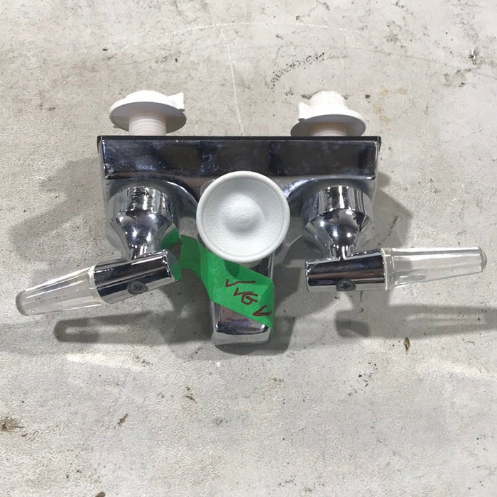 Used 4" Shower Faucet With Diverter, Chrome, Clear/ Chrome Handles