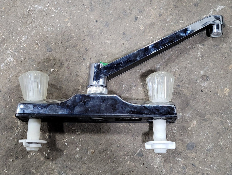 Used 8" Kitchen Faucet, Chrome, Clear Knobs