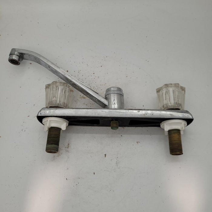 Used 8" Kitchen Faucet, Chrome, Clear Knobs