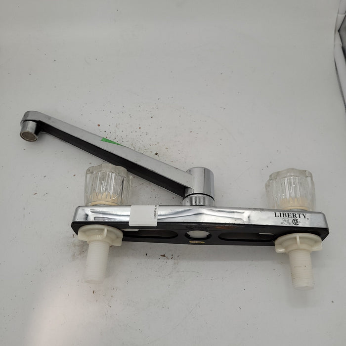 Used 8" Kitchen Faucet, Chrome, Clear Knobs
