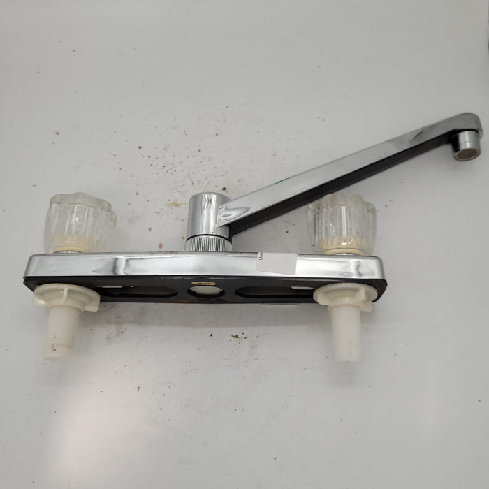 Used 8" Kitchen Faucet, Chrome, Clear Knobs
