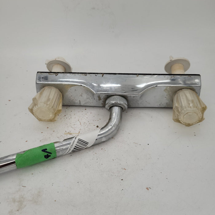 Used 8" Kitchen Faucet, Chrome, Clear Knobs