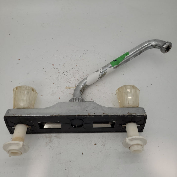 Used 8" Kitchen Faucet, Chrome, Clear Knobs