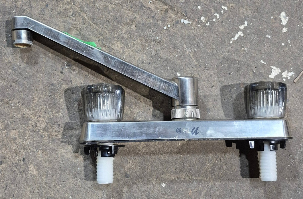 Used 8" Kitchen Faucet, Chrome, Smoked Knobs