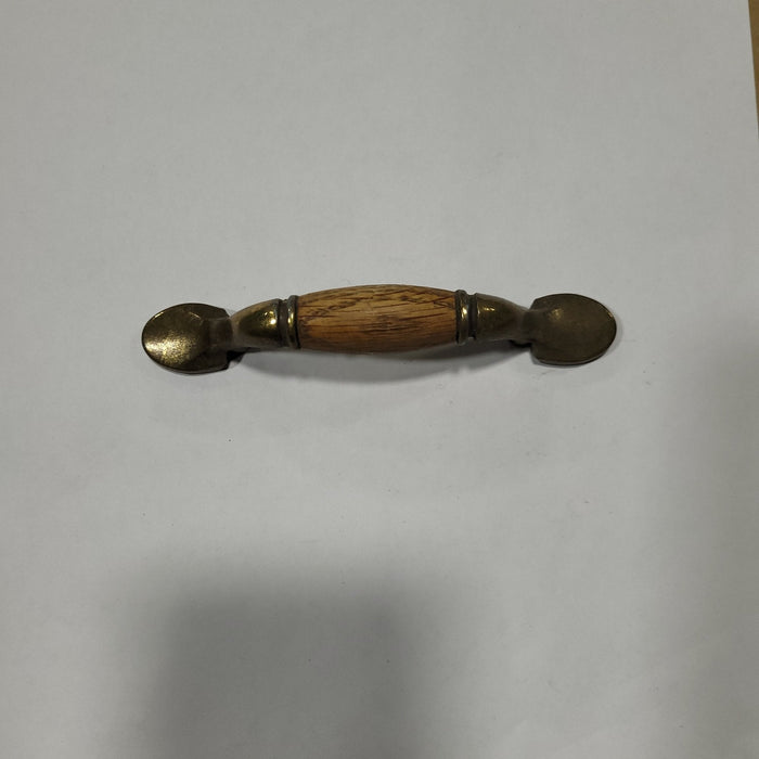 Used Antiqued Bronze (with wooden center) Cabinet Handle With 3" Hole Spacing
