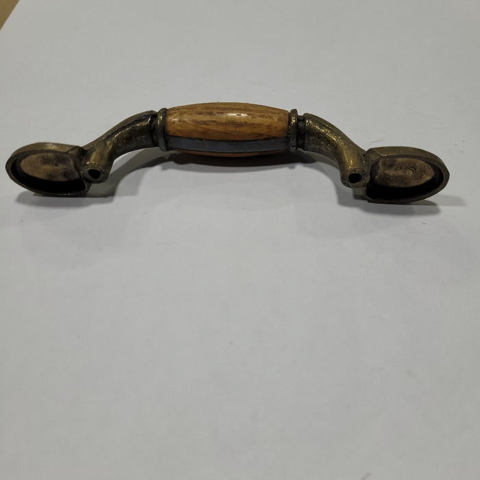 Used Antiqued Bronze (with wooden center) Cabinet Handle With 3" Hole Spacing