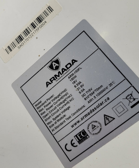 Used ARMADA Solar Panel Kit ARM-150FL