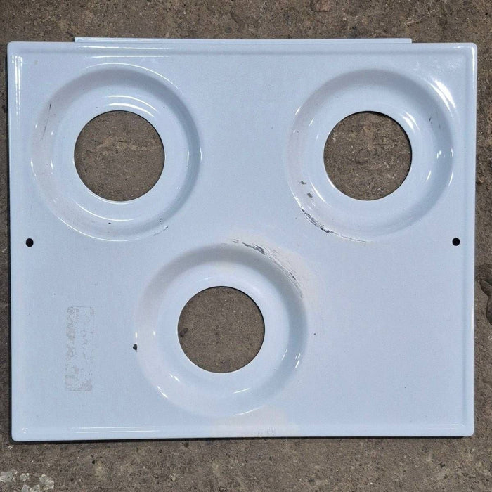 Used Atwood/ Wedgewood 3 - Burner Main Top, White - 53584 - Young Farts RV Parts