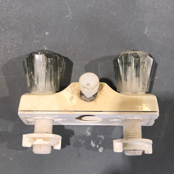Used 4" Shower Diverter Faucet, Bone, Smoked Knobs