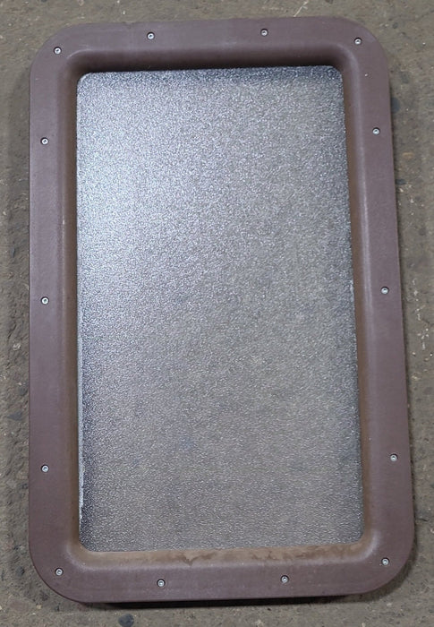 Used Black/ Brown Entry door window : 24 3/4" x 15 3/4" - Young Farts RV Parts