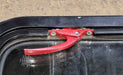 Used Black Emergency Radius Opening Window : 26 3/4" x 36 3/4" x 1 1/4" - Young Farts RV Parts