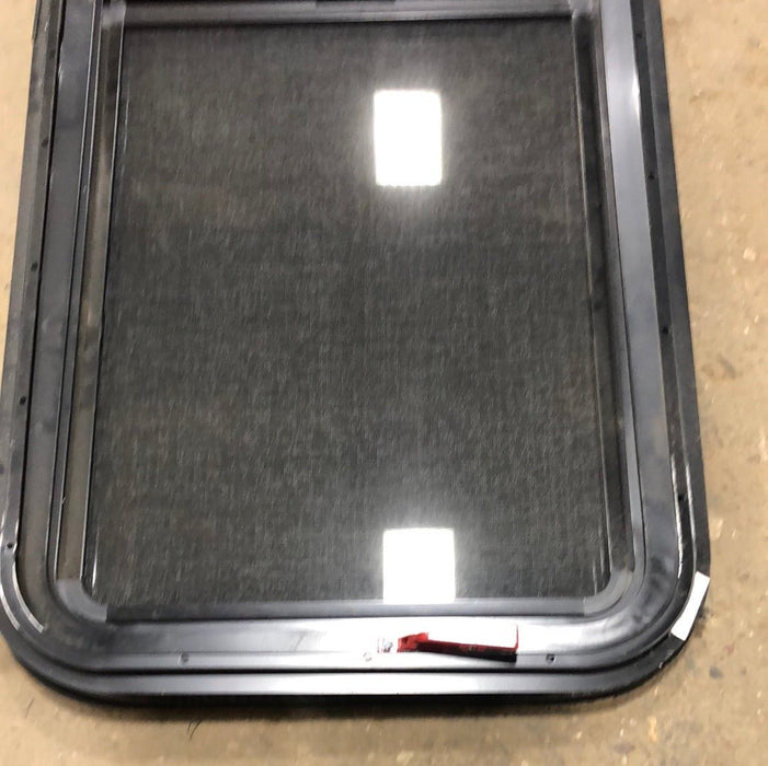 Used Black Emergency Radius Opening Window :48 X 19 1/2 X 2" D - Young Farts RV Parts