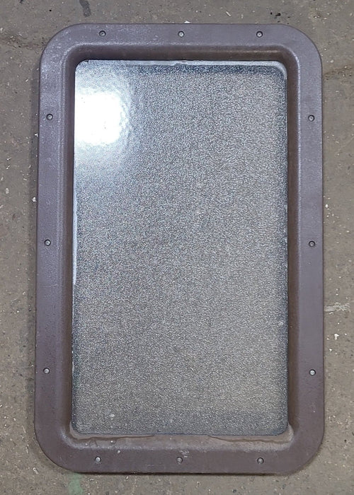 Used Black Entry door window : 24 3/4" x 15 3/4" - Young Farts RV Parts