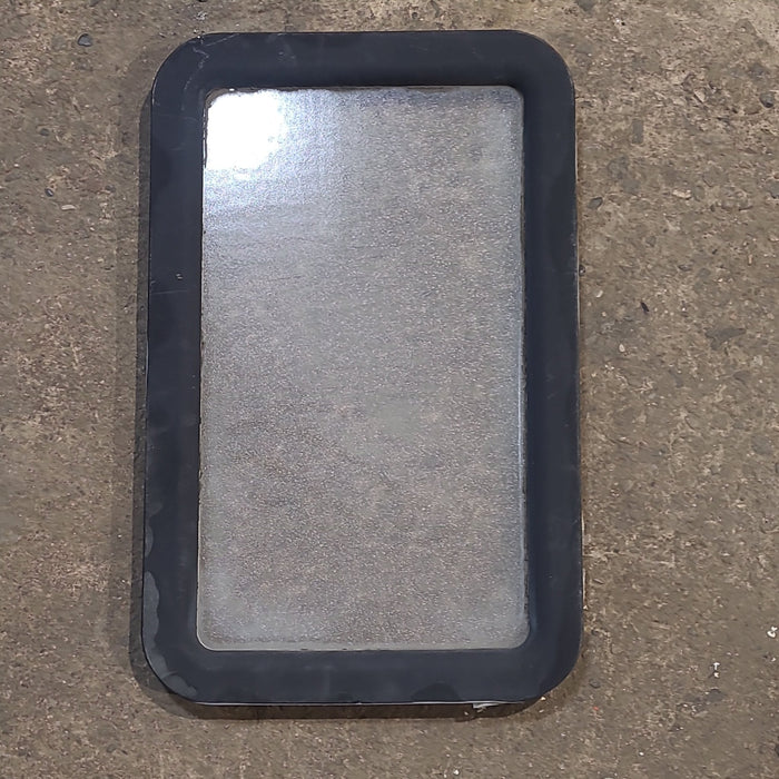 Used Black/ Off White Entry door window : 24 3/4" x 15 3/4"