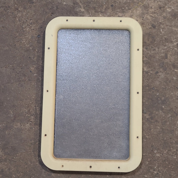 Used Black/ Off White Entry door window : 24 3/4" x 15 3/4"