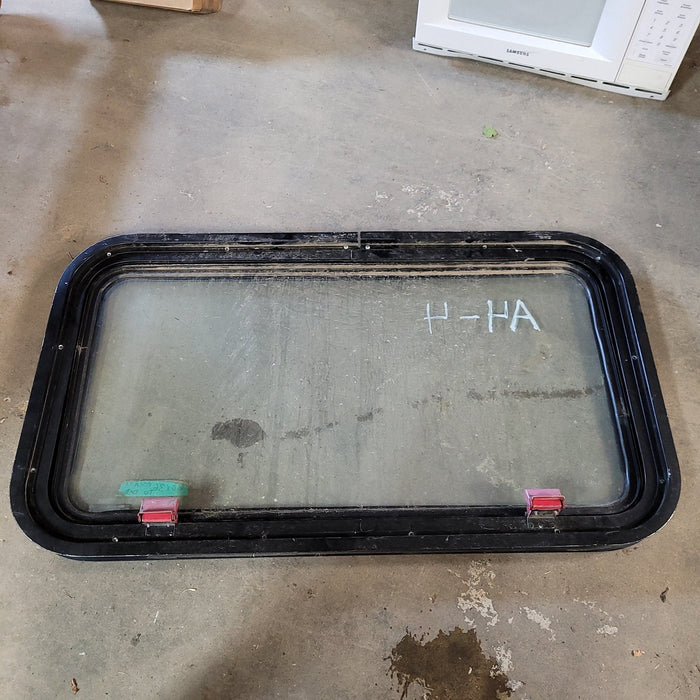 Used Black Radius Emergency Opening Window : 20 X 36 X 2" D - Young Farts RV Parts