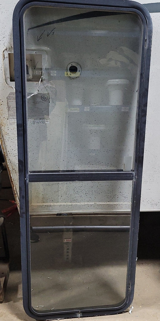 Used Black Radius Emergency Opening Window : 21 3/4" X 60 1/2" X 2" D - Young Farts RV Parts
