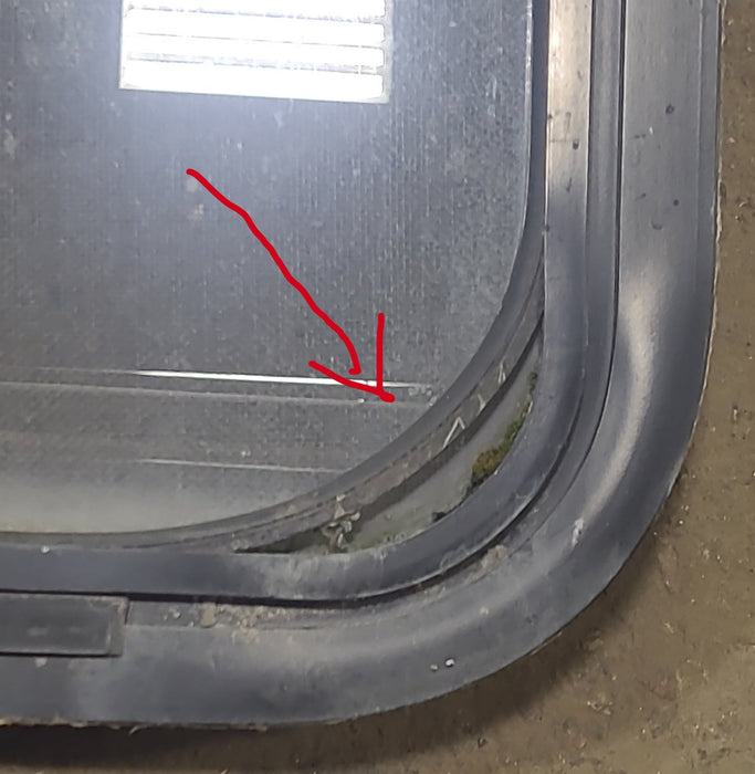 Used Black Radius Opening Window : 26 1/4" W x 34 1/4" H x 1 7/8" D