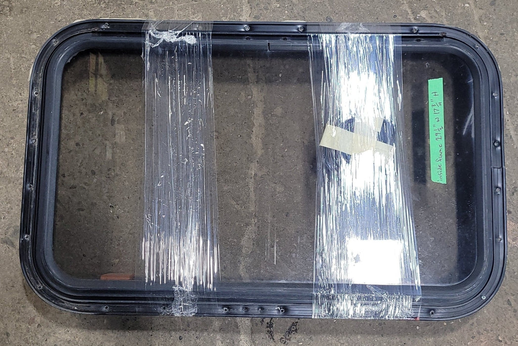 Used Black Radius Emergency Opening Window : 29 1/2" W X 17 3/4" H X 2" D