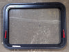 Used Black Radius Emergency Opening Window : 29 1/2" W x 21 1/2" H x 1 1/4" D - Young Farts RV Parts