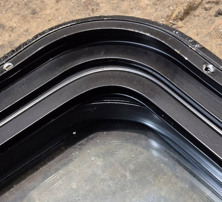 Used Black Radius Emergency Opening Window : 29 1/2" W x 21 1/2" H x 2" D - Young Farts RV Parts