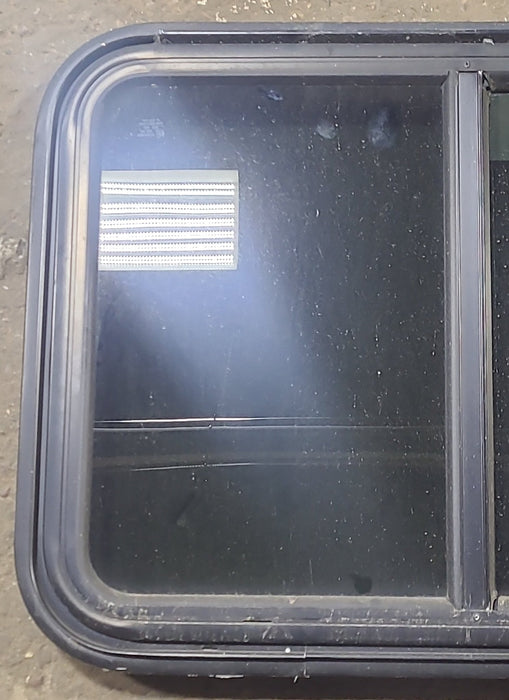 Used Black Radius Emergency Opening Window : 29 1/2" W x 21 1/2" H x 2" D - Young Farts RV Parts