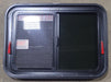Used Black Radius Emergency Opening Window : 29 1/2" W x 21 1/2" H x 2" D - Young Farts RV Parts