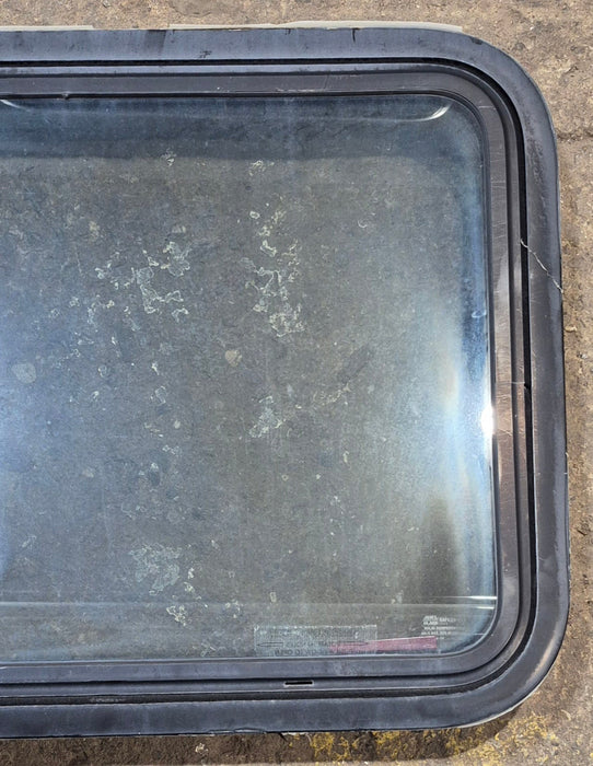 Used Black Radius Emergency Opening Window : 29 1/2" W x 21 1/2" H x 2" D - Young Farts RV Parts