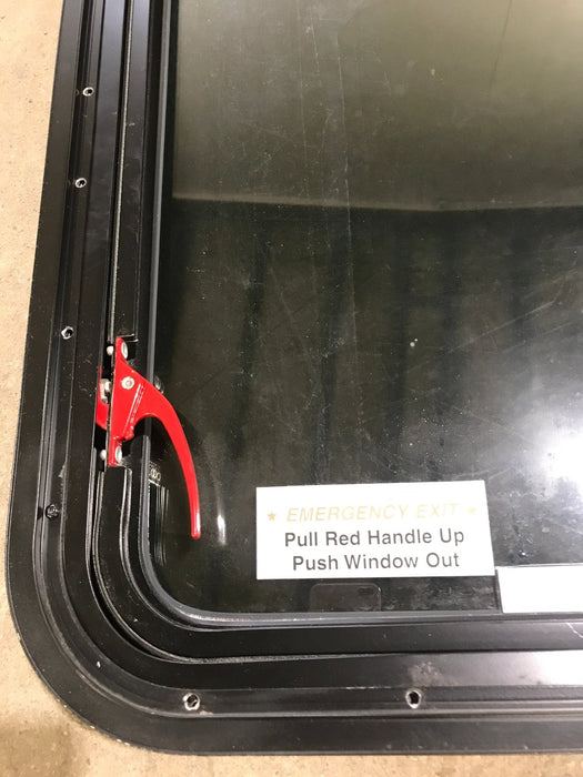 Used Black Radius Emergency Opening Window : 29 1/2" W x 25 1/2" H x 1 7/8" D