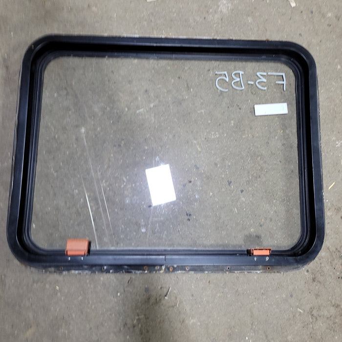 Used Black Radius Emergency Opening Window : 29 1/2" X 22 1/2" X 2" D - Young Farts RV Parts