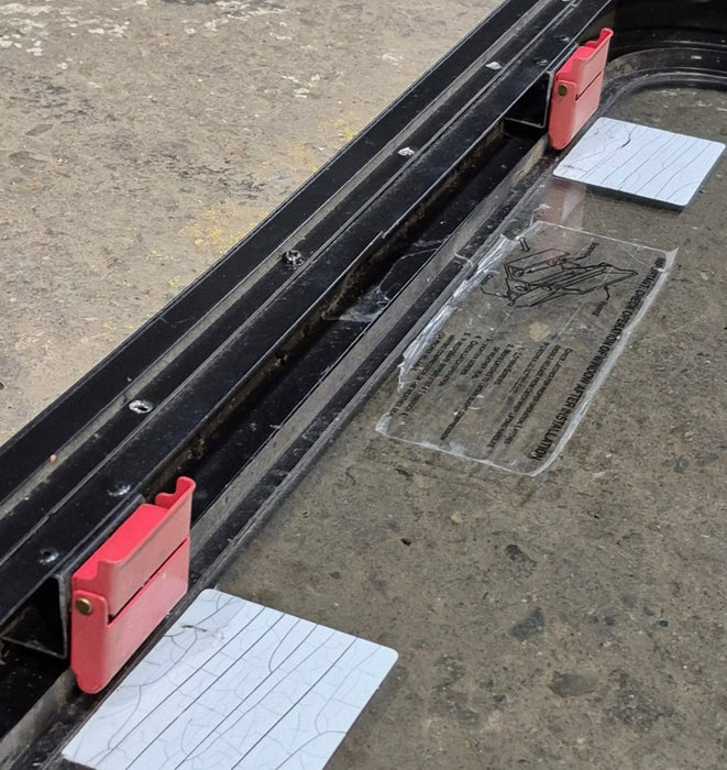 Used Black Radius Emergency Opening Window : 29 1/4" W x 21 1/2" H x 1 3/4"