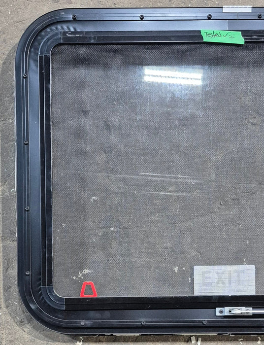 Used Black Radius Emergency Opening Window : 29 1/4" W x 21 1/4" H x 1 1/4" D