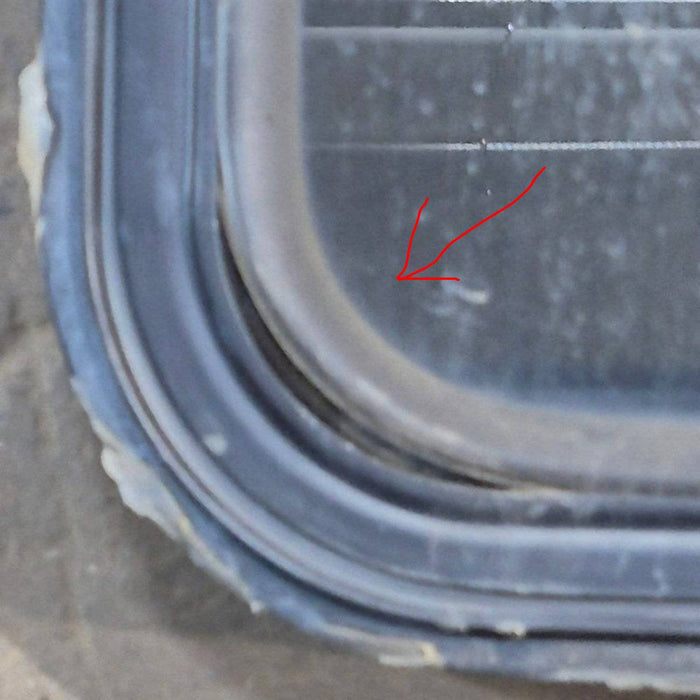 Used Black Radius Emergency Opening Window : 29" X 21.25" X 1.875"