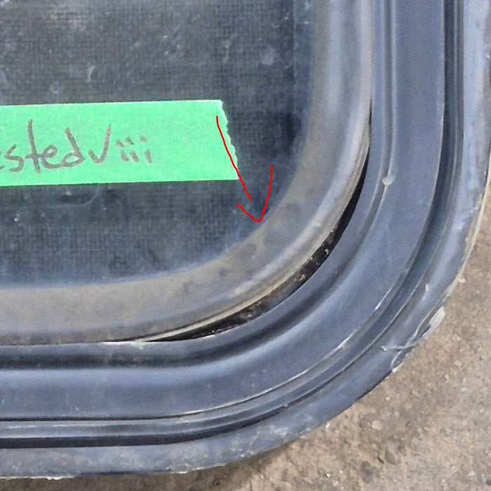 Used Black Radius Emergency Opening Window : 29" X 21.25" X 1.875"