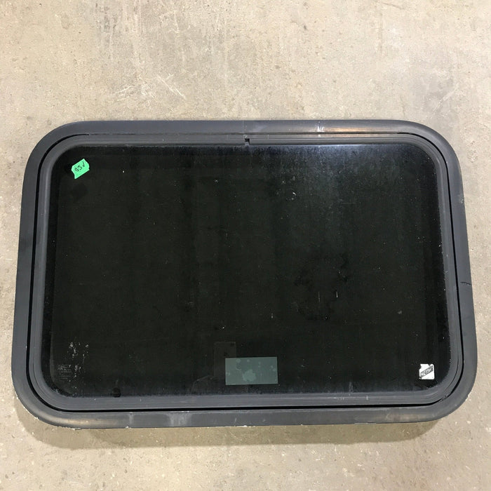 Used Black Radius Emergency Opening Window : 29.5" X 19.5" X 1.5" - Young Farts RV Parts
