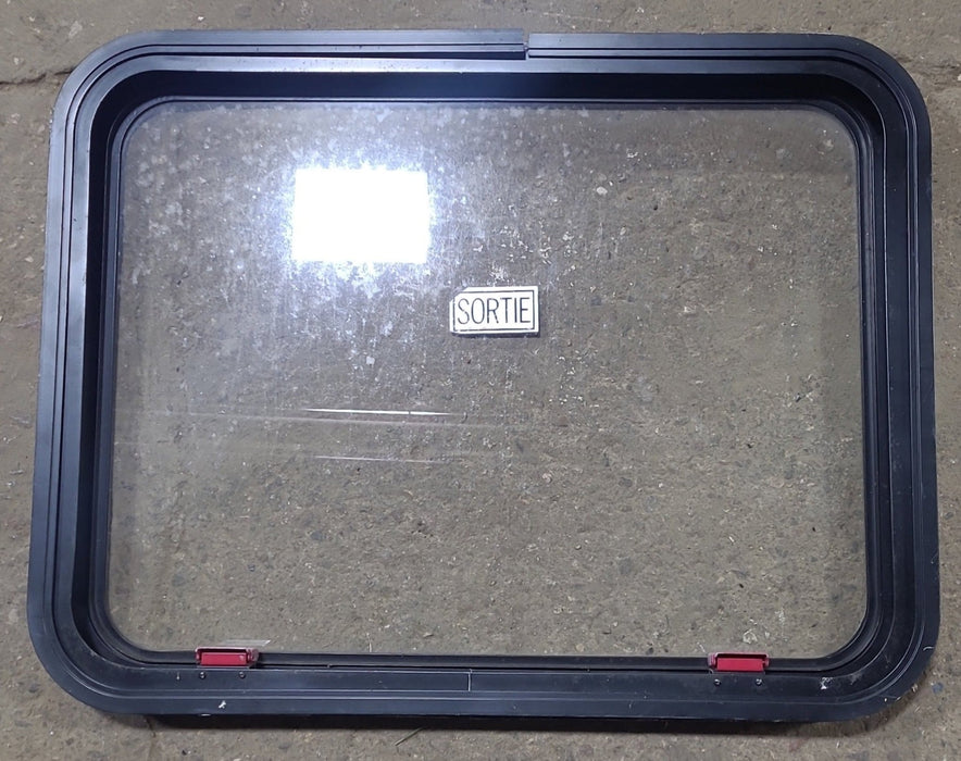Used Black Radius Emergency Opening Window : 30 3/4" W x 23 3/4" H x 1 5/8" D