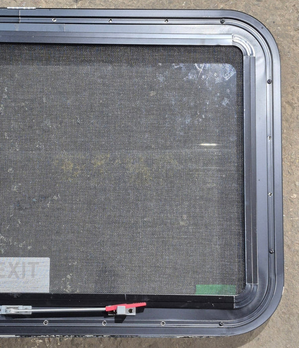 Used Black Radius Emergency Opening Window : 35 1/4" W x 21 1/2" H x 1 3/4" D